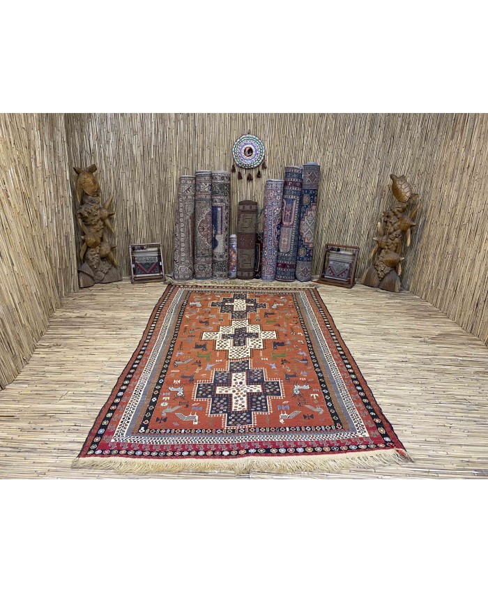 Handmade Hakkari Avşar Kilim Original Wool On Wool – FREE SHIPPING..!